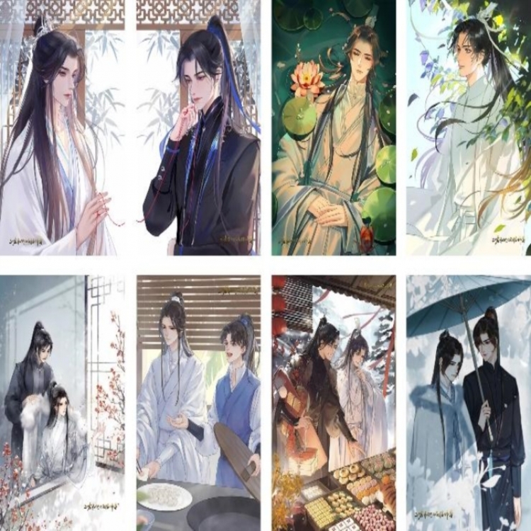 ‌The Husky and His White Cat Shizun Embossed poster 8 pcs a set 42X29CM price for 5 sets