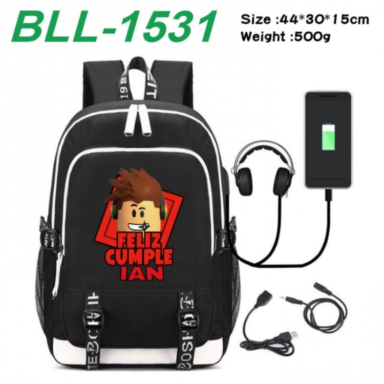 Roblox Game Canvas Backpack Waterproof School Bag 44X30X15CM 500G