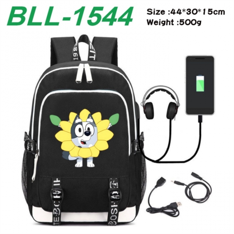 Bluey Game Canvas Backpack Waterproof School Bag 44X30X15CM 500G