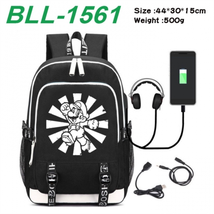 Super Mario Game Canvas Backpack Waterproof School Bag 44X30X15CM 500G