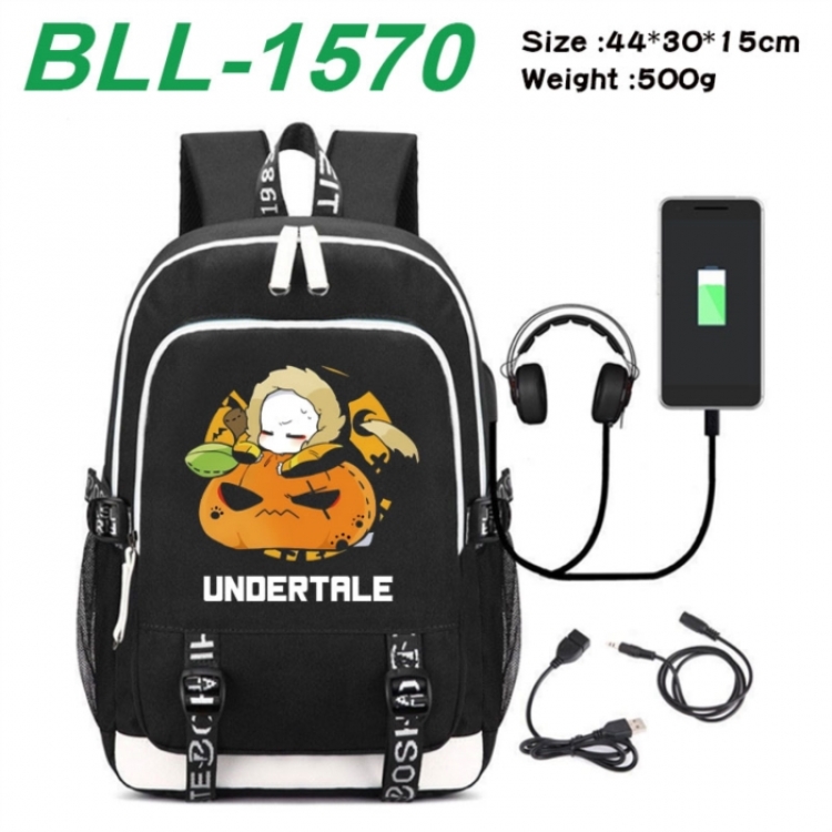 Undertale Game Canvas Backpack Waterproof School Bag 44X30X15CM 500G