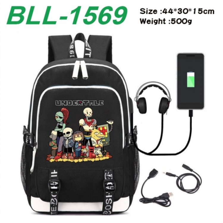 Undertale Game Canvas Backpack Waterproof School Bag 44X30X15CM 500G