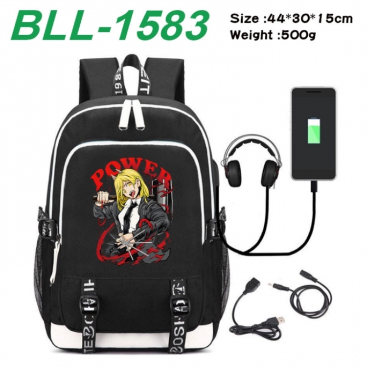 Chainsaw Man Game Canvas Backpack Waterproof School Bag 44X30X15CM 500G