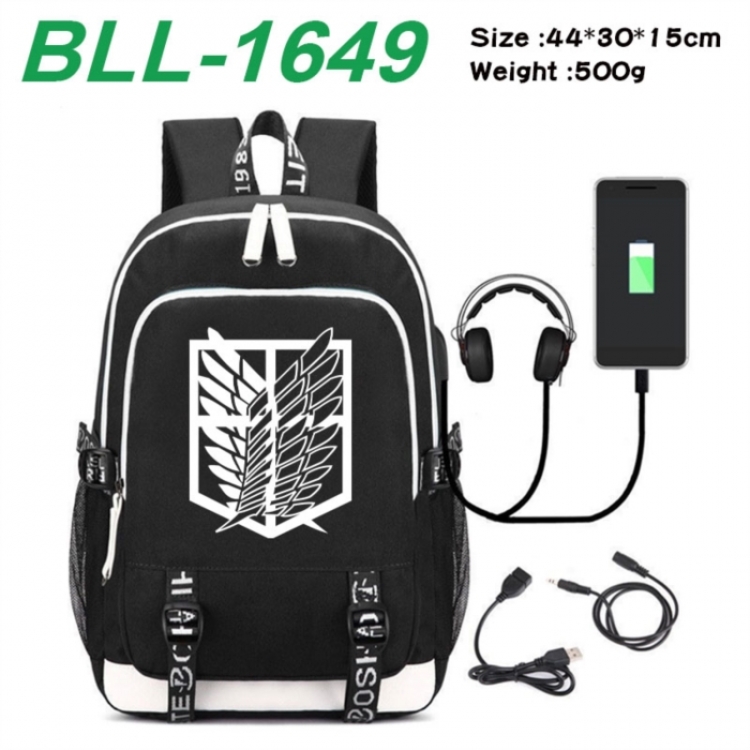 Shingeki no Kyojin Game Canvas Backpack Waterproof School Bag 44X30X15CM 500G