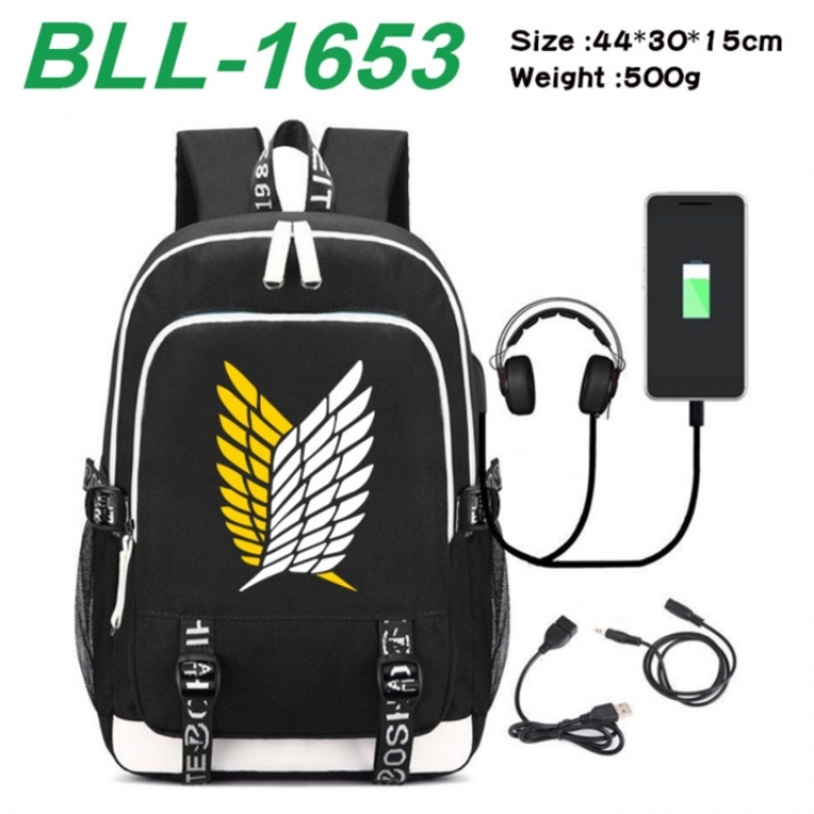 Shingeki no Kyojin Game Canvas Backpack Waterproof School Bag 44X30X15CM 500G