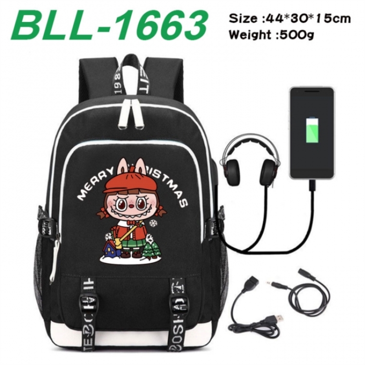 Labubu Game Canvas Backpack Waterproof School Bag 44X30X15CM 500G