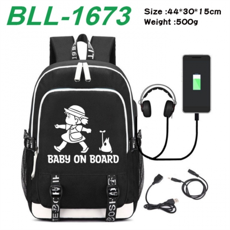 TOTORO Game Canvas Backpack Waterproof School Bag 44X30X15CM 500G