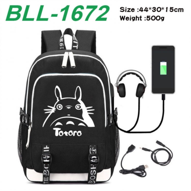 TOTORO Game Canvas Backpack Waterproof School Bag 44X30X15CM 500G