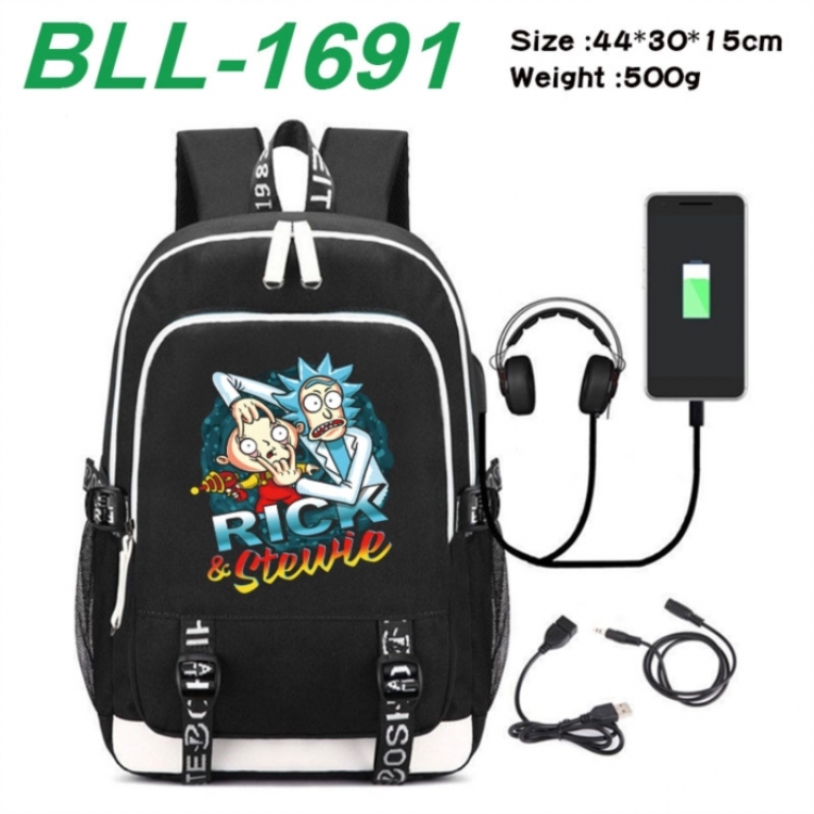Rick and Morty Game Canvas Backpack Waterproof School Bag 44X30X15CM 500G