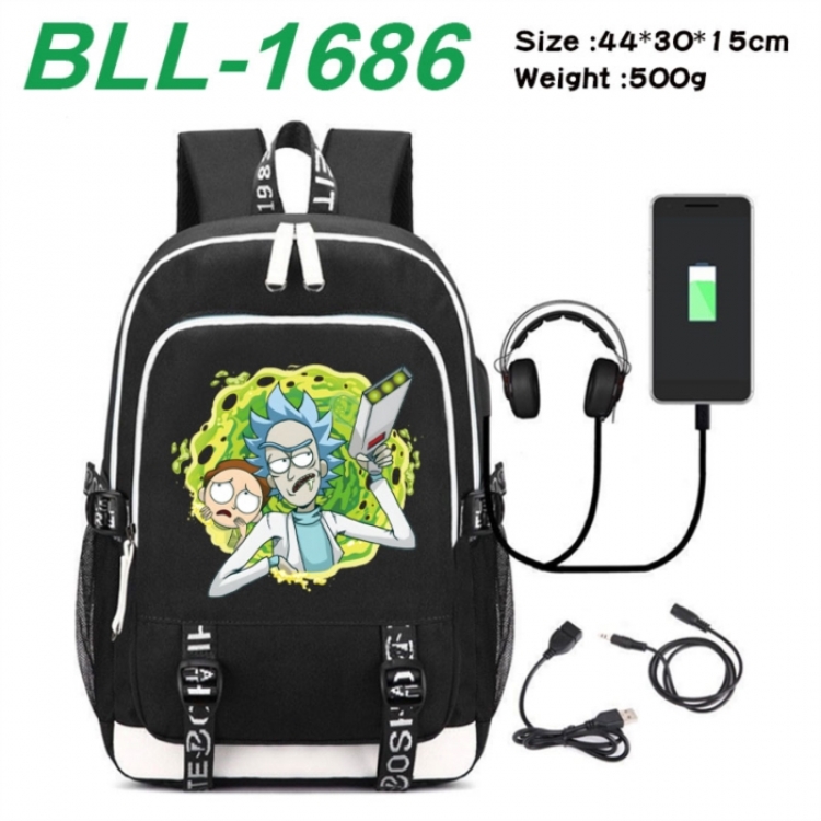 Rick and Morty Game Canvas Backpack Waterproof School Bag 44X30X15CM 500G