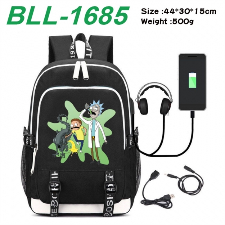Rick and Morty Game Canvas Backpack Waterproof School Bag 44X30X15CM 500G