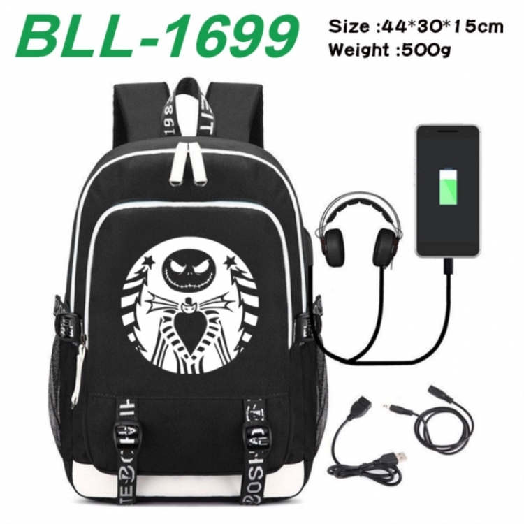 The Nightmare Before Christmas Game Canvas Backpack Waterproof School Bag 44X30X15CM 500G