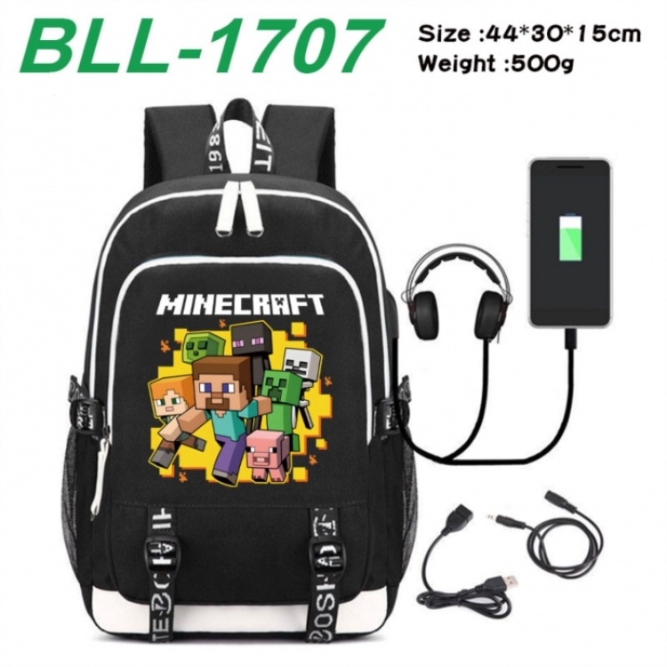 Minecraft Game Canvas Backpack Waterproof School Bag 44X30X15CM 500G