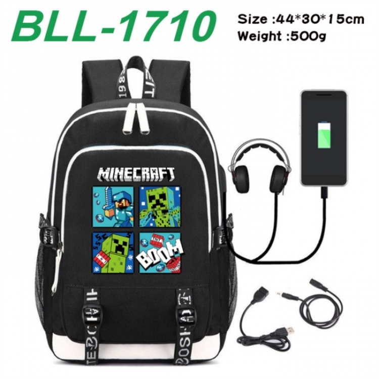 Minecraft Game Canvas Backpack Waterproof School Bag 44X30X15CM 500G