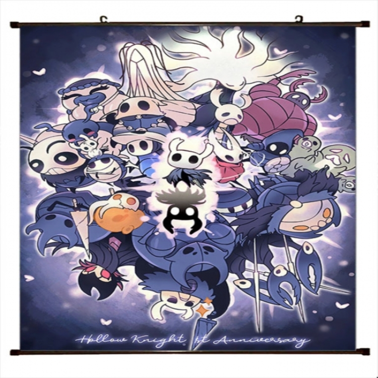 The Hollow Knight Anime black Plastic rod Cloth painting Wall Scroll 60X90CM 