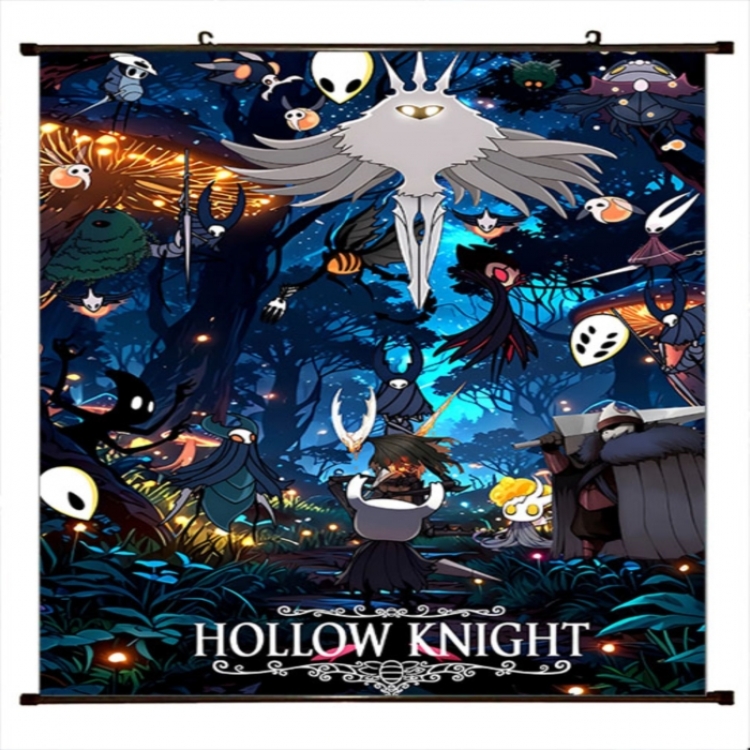 The Hollow Knight Anime black Plastic rod Cloth painting Wall Scroll 60X90CM 