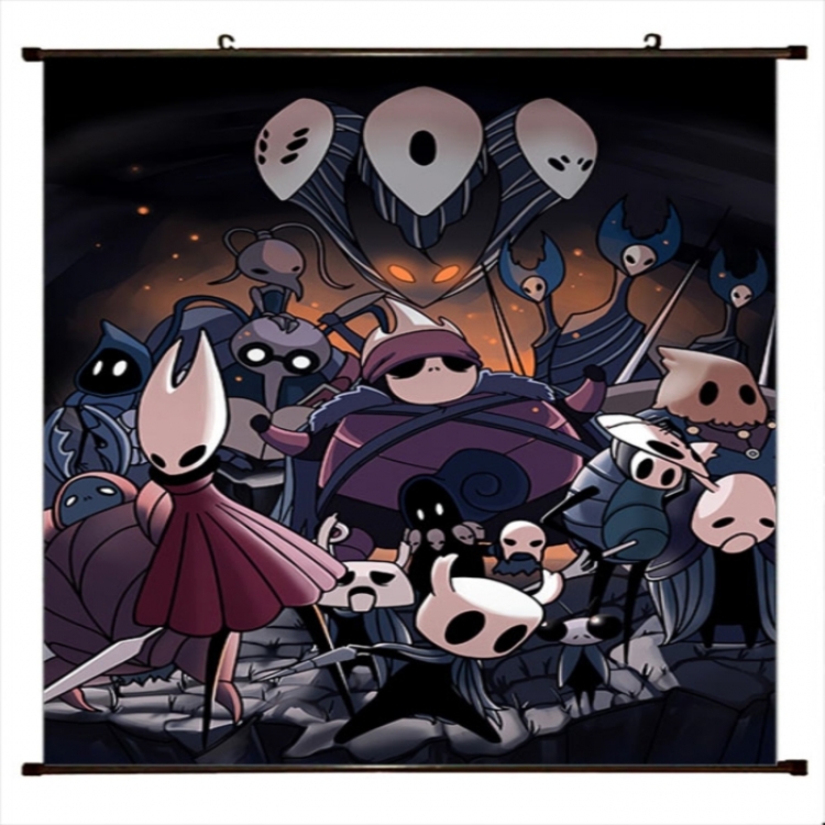 The Hollow Knight Anime black Plastic rod Cloth painting Wall Scroll 60X90CM 
