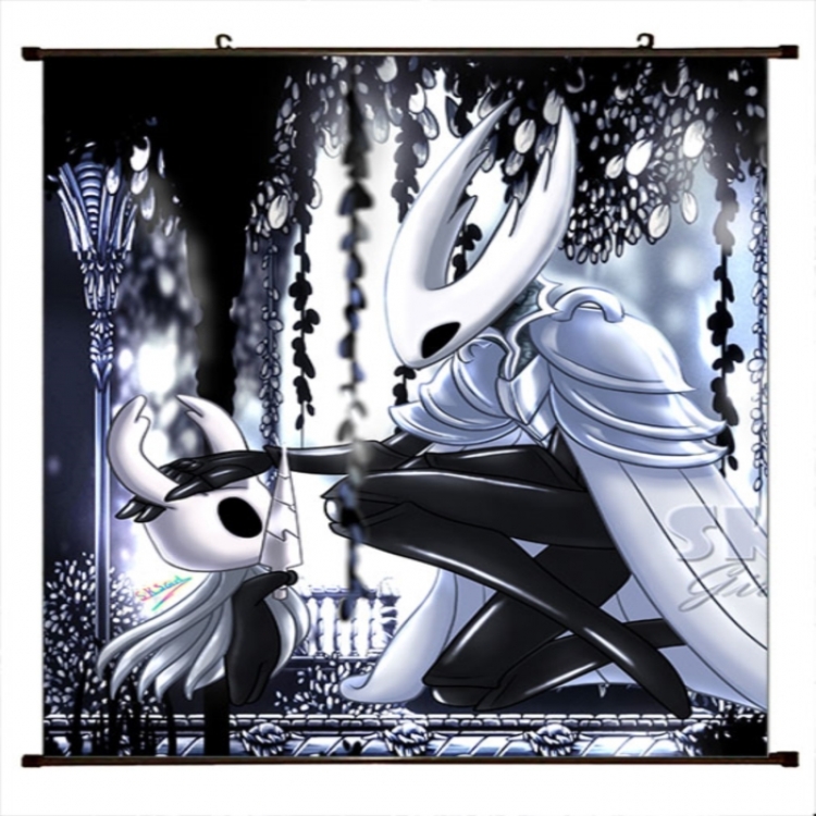 The Hollow Knight Anime black Plastic rod Cloth painting Wall Scroll 60X90CM 