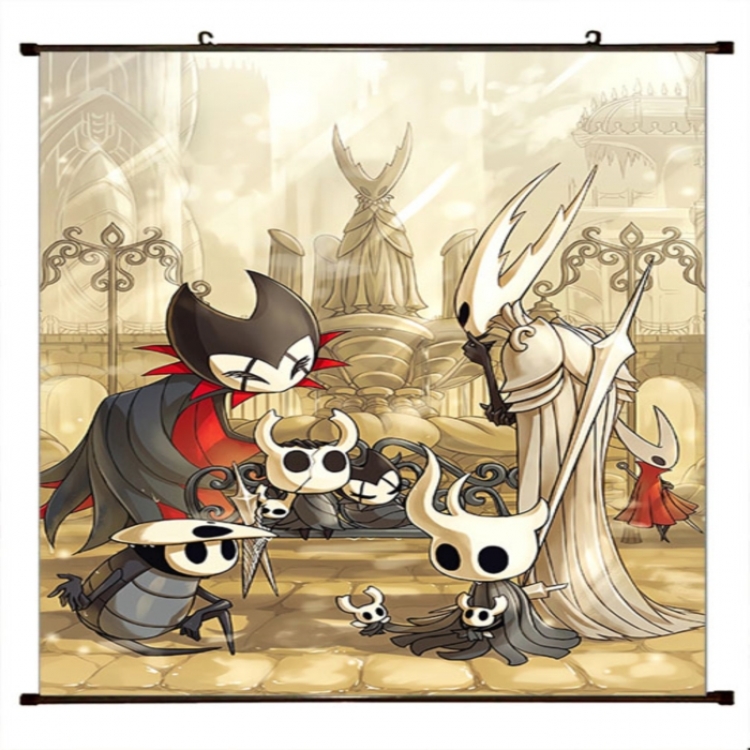 The Hollow Knight Anime black Plastic rod Cloth painting Wall Scroll 60X90CM 