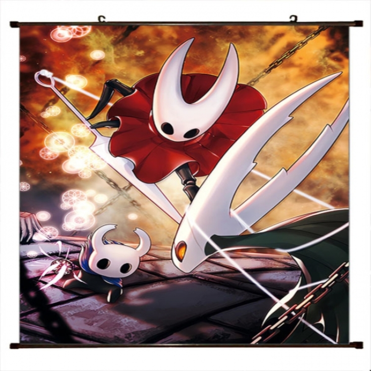 The Hollow Knight Anime black Plastic rod Cloth painting Wall Scroll 60X90CM 