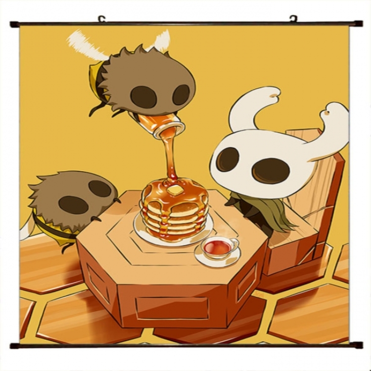 The Hollow Knight Anime black Plastic rod Cloth painting Wall Scroll 60X90CM 