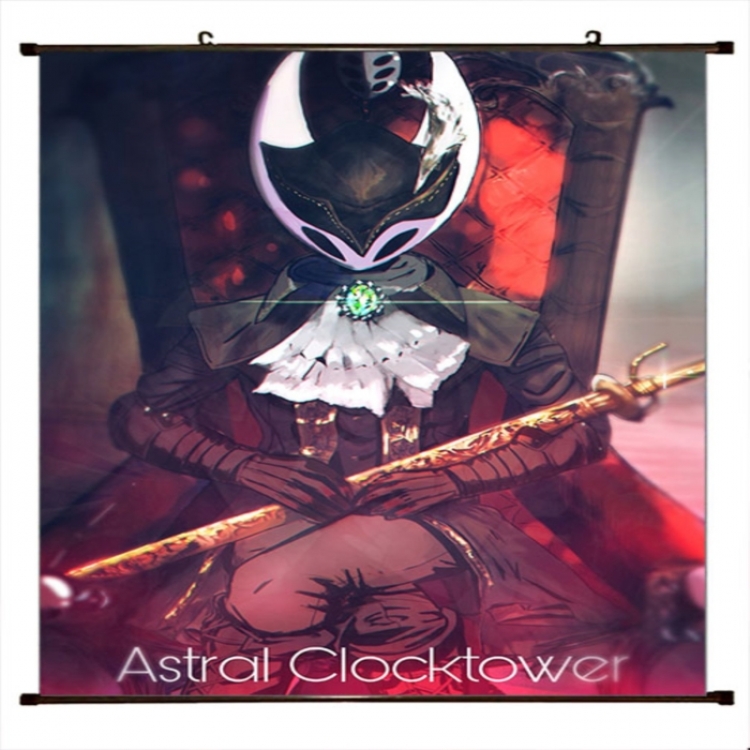 The Hollow Knight Anime black Plastic rod Cloth painting Wall Scroll 60X90CM 
