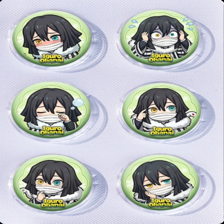 Demon Slayer Kimets Anime peripheral pill bar badge 25mm a set of 6 price for 5 sets 