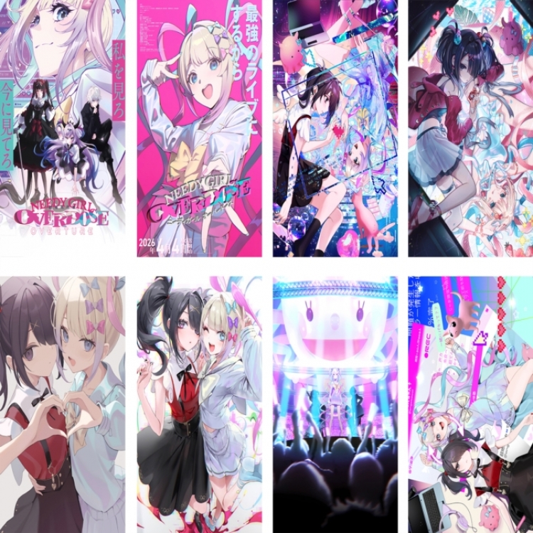 NEEDY GIRL OVERDOSE Embossed poster 8 pcs a set 42X29CM price for 5 sets