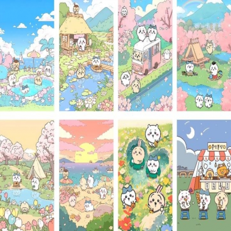Chiikawa Embossed poster 8 pcs a set 42X29CM price for 5 sets