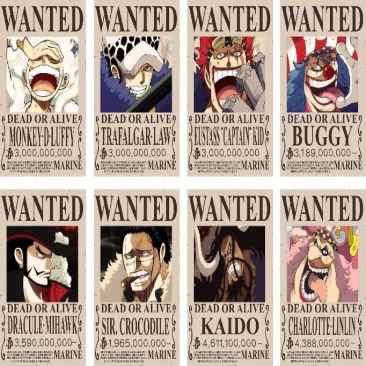 One Piece  Embossed poster 8 pcs a set 42X29CM price for 5 sets