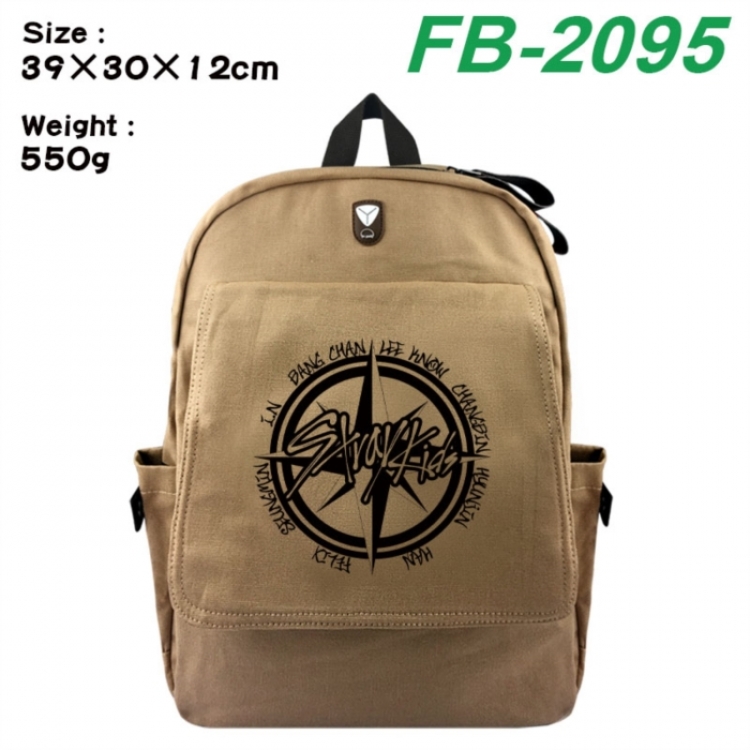 Stray Kids Canvas Flip Backpack Student Schoolbag Headphone Hole 39X30X12CM 