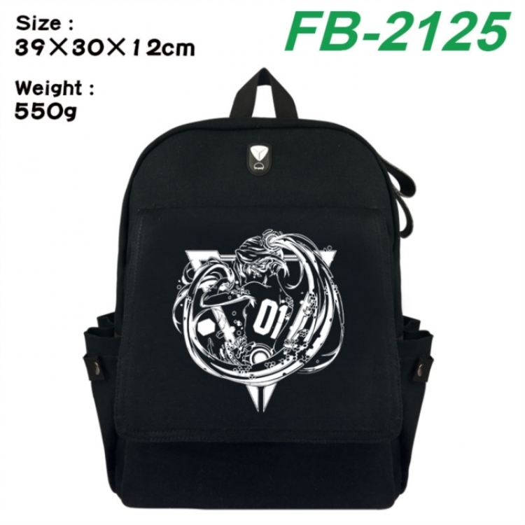 Hatsune Miku Canvas Flip Backpack Student Schoolbag Headphone Hole 39X30X12CM 