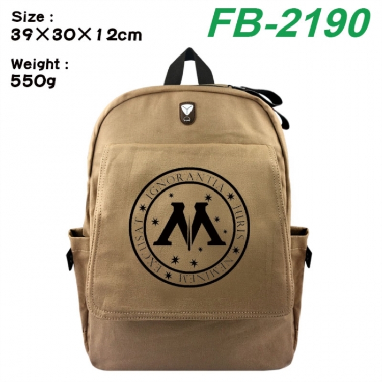 Harry Potter Canvas Flip Backpack Student Schoolbag Headphone Hole 39X30X12CM 