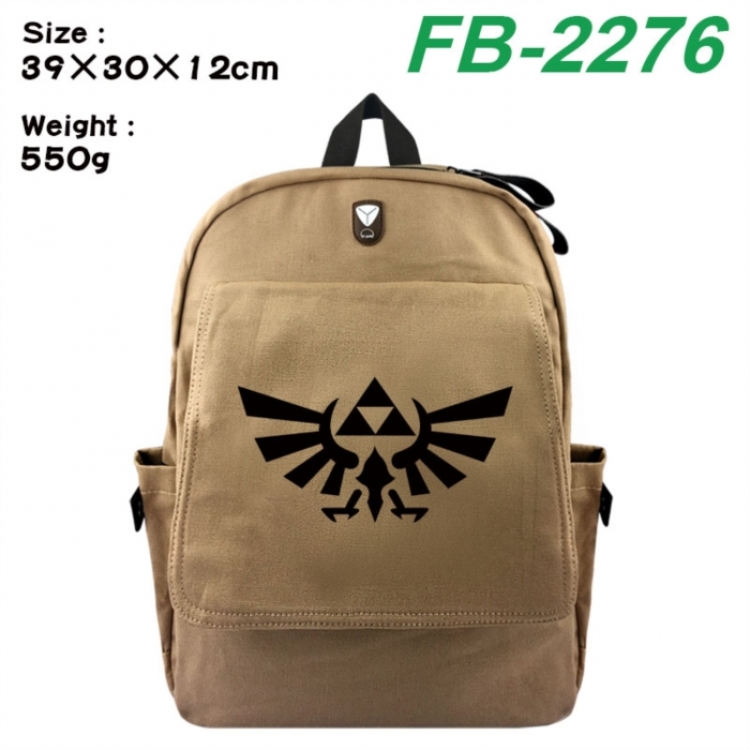 The Legend of Zelda Canvas Flip Backpack Student Schoolbag Headphone Hole 39X30X12CM 