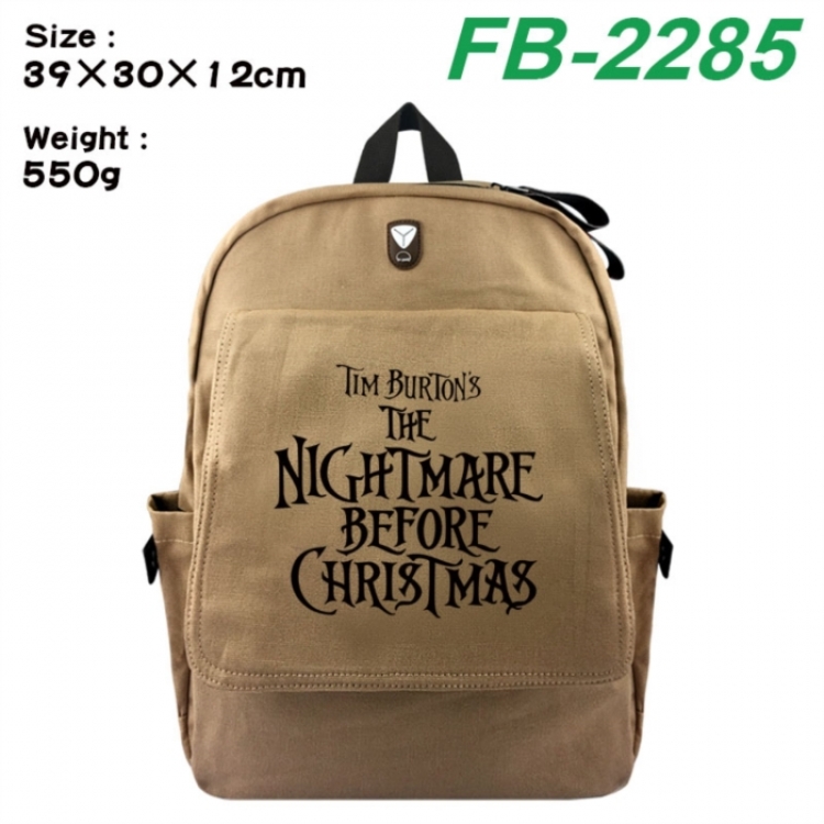 The Nightmare Before Christmas Canvas Flip Backpack Student Schoolbag Headphone Hole 39X30X12CM 