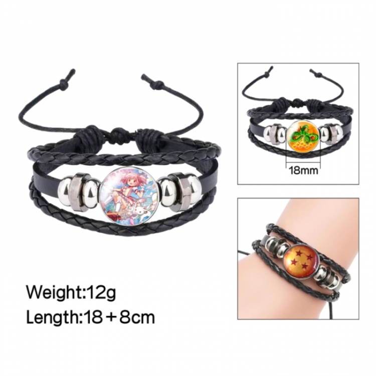 Magical Girl Madoka of the Magus Anime peripheral crystal leather rope bracelet price for 5 pcs 