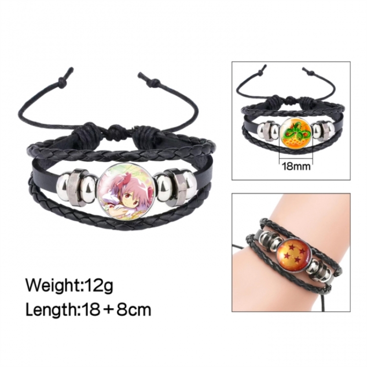 Magical Girl Madoka of the Magus Anime peripheral crystal leather rope bracelet price for 5 pcs 