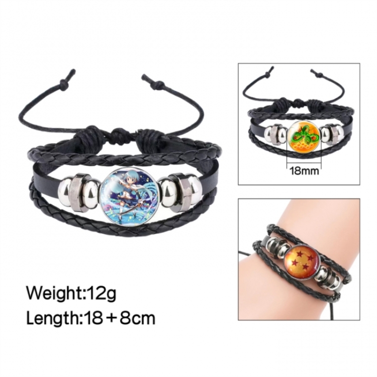 Magical Girl Madoka of the Magus Anime peripheral crystal leather rope bracelet price for 5 pcs 