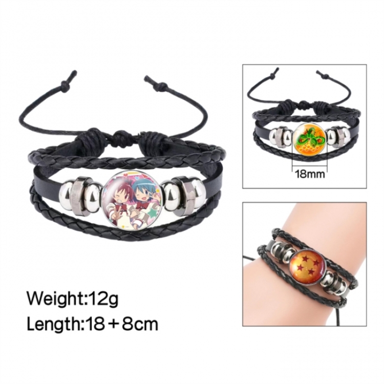Magical Girl Madoka of the Magus Anime peripheral crystal leather rope bracelet price for 5 pcs 
