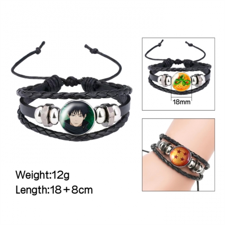 Jujutsu Kaisen Anime peripheral crystal leather rope bracelet price for 5 pcs 