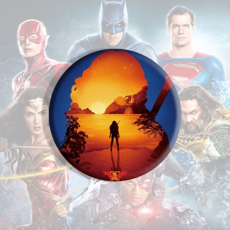 Justice League Anime tinplate brooch badge price for 5 pcs