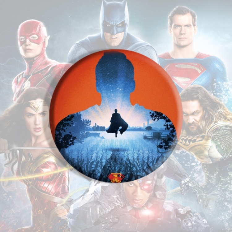 Justice League Anime tinplate brooch badge price for 5 pcs