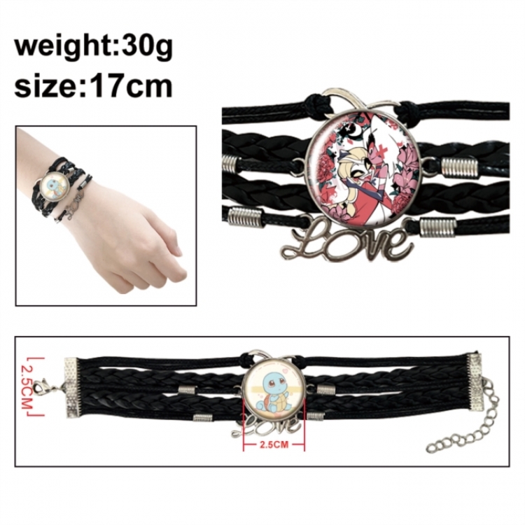 Hazbin Hotel Anime bracelet multi-layer leather gemstone bracelet price for 5 pcs