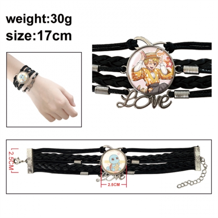 Demon Slayer Kimets Anime bracelet multi-layer leather gemstone bracelet price for 5 pcs