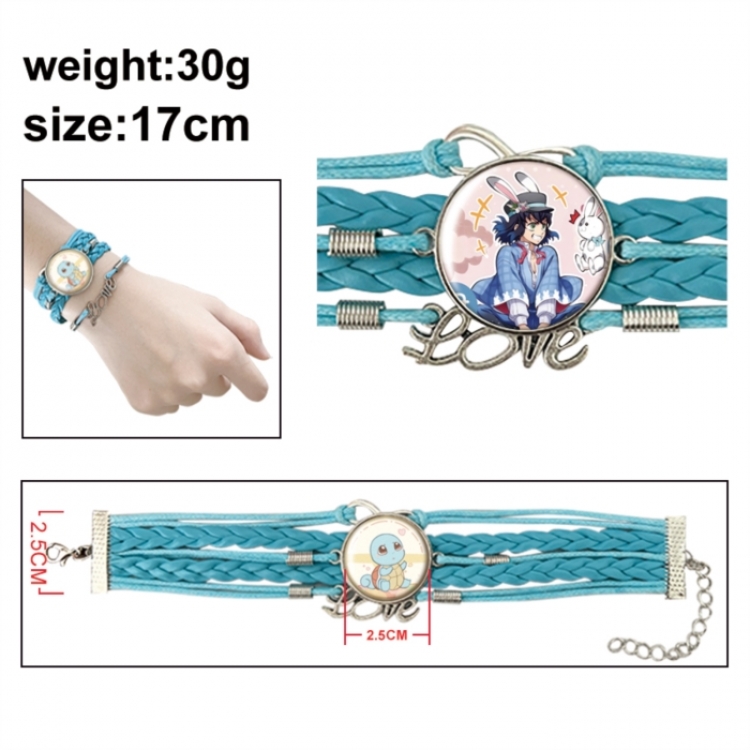 Demon Slayer Kimets Anime bracelet multi-layer leather gemstone bracelet price for 5 pcs