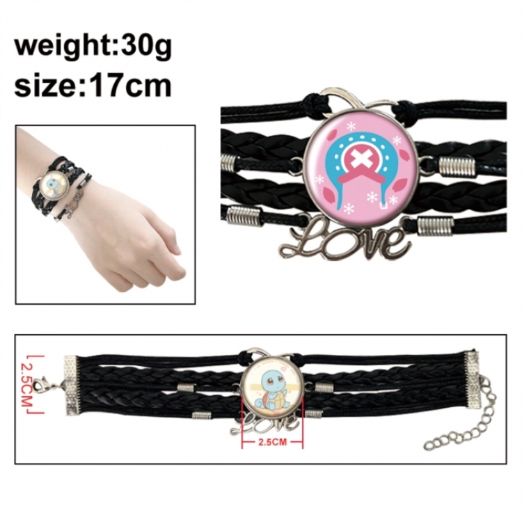 One Piece Anime bracelet multi-layer leather gemstone bracelet price for 5 pcs