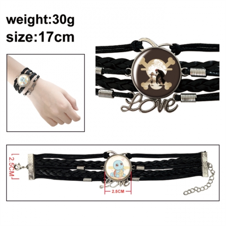 One Piece Anime bracelet multi-layer leather gemstone bracelet price for 5 pcs