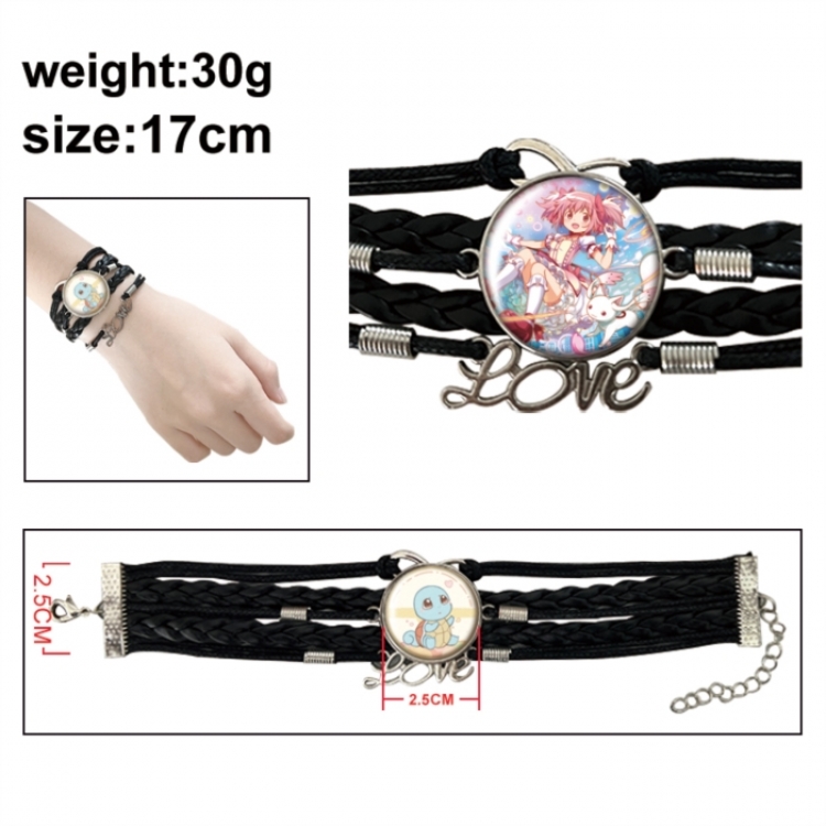 Magical Girl Madoka of the Magus Anime bracelet multi-layer leather gemstone bracelet price for 5 pcs