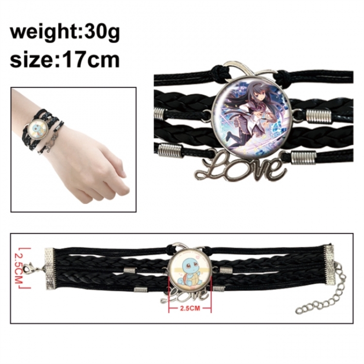 Magical Girl Madoka of the Magus Anime bracelet multi-layer leather gemstone bracelet price for 5 pcs