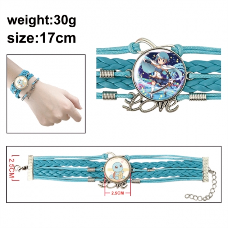 Magical Girl Madoka of the Magus Anime bracelet multi-layer leather gemstone bracelet price for 5 pcs